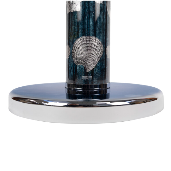 Floor Lamp Giro di Conchiglie Silver/Dripped Blue