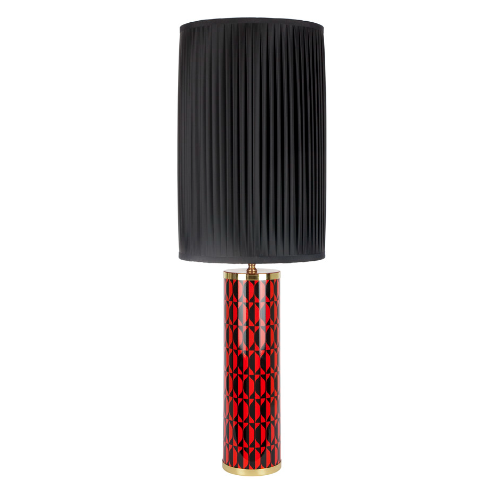 Cylindrical Pleated Lampshade Black