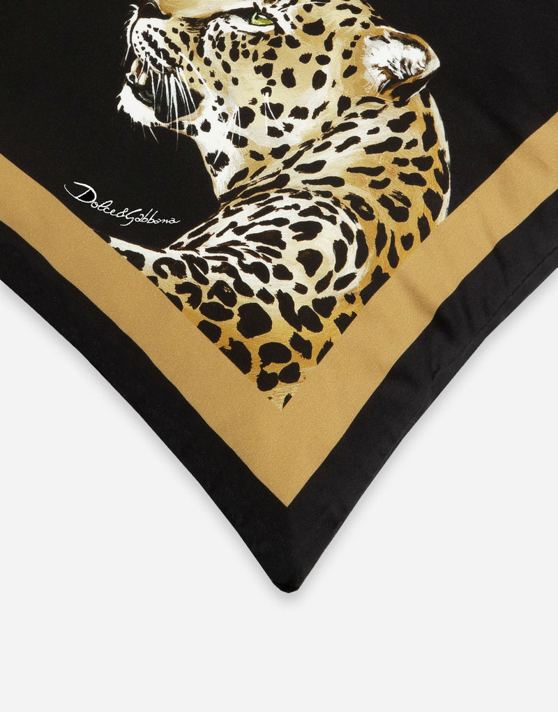 Small Duchesse Cotton Leopard Cushion