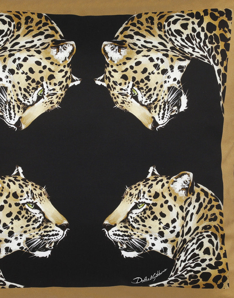 Small Duchesse Cotton Leopard Cushion