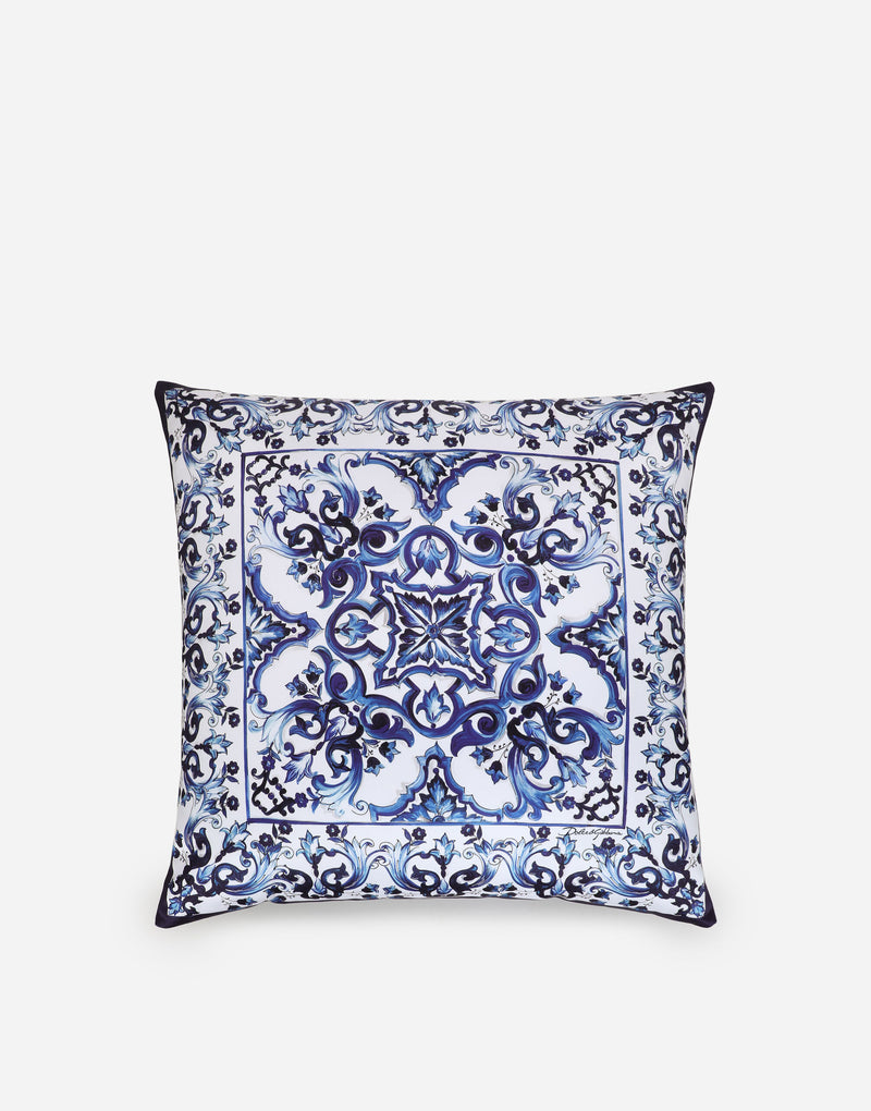 Medium Duchesse Cotton Mediterranean Blue Cushion