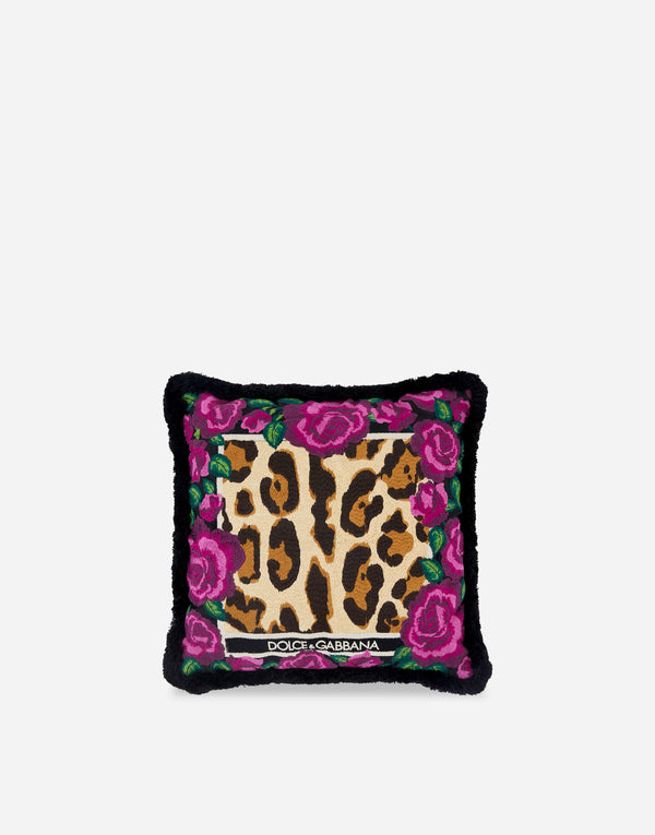 Small Embroidered Rosse Leopard Cushion