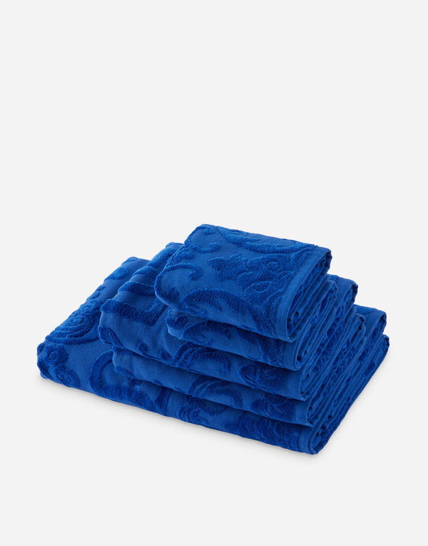 Crosswise Jacquard Blue 5 Piece Towel Set