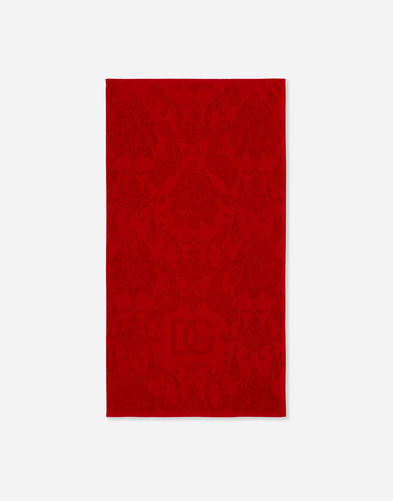 Crosswise Jacquard Red 5 Piece Towel Set