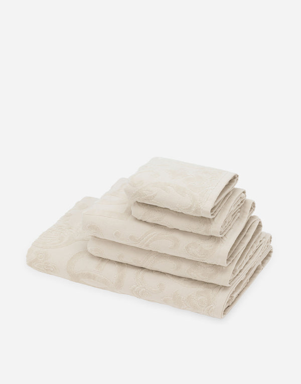 Crosswise Jacquard Beige 5 Piece Towel Set