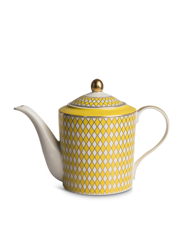 Chess Teapot Yellow