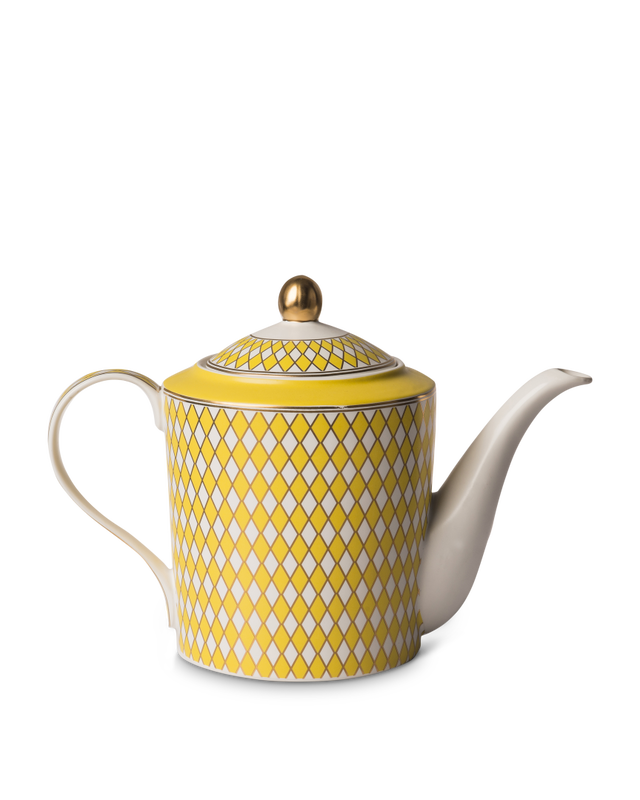 Chess Teapot Yellow