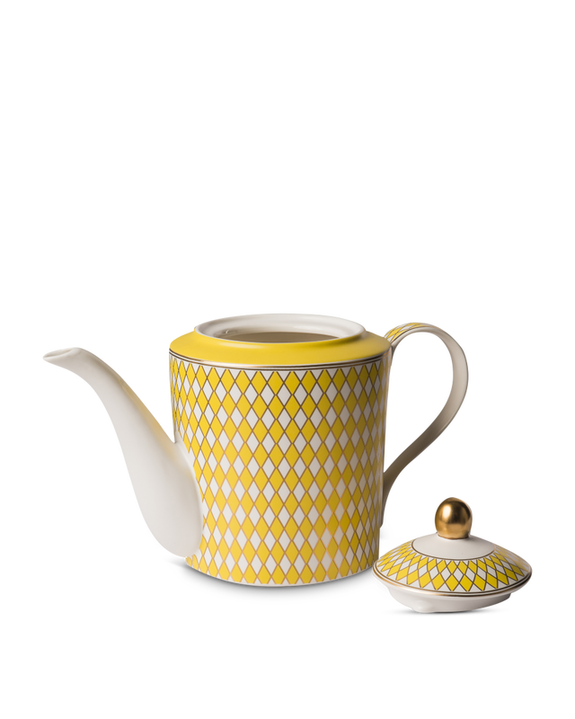 Chess Teapot Yellow