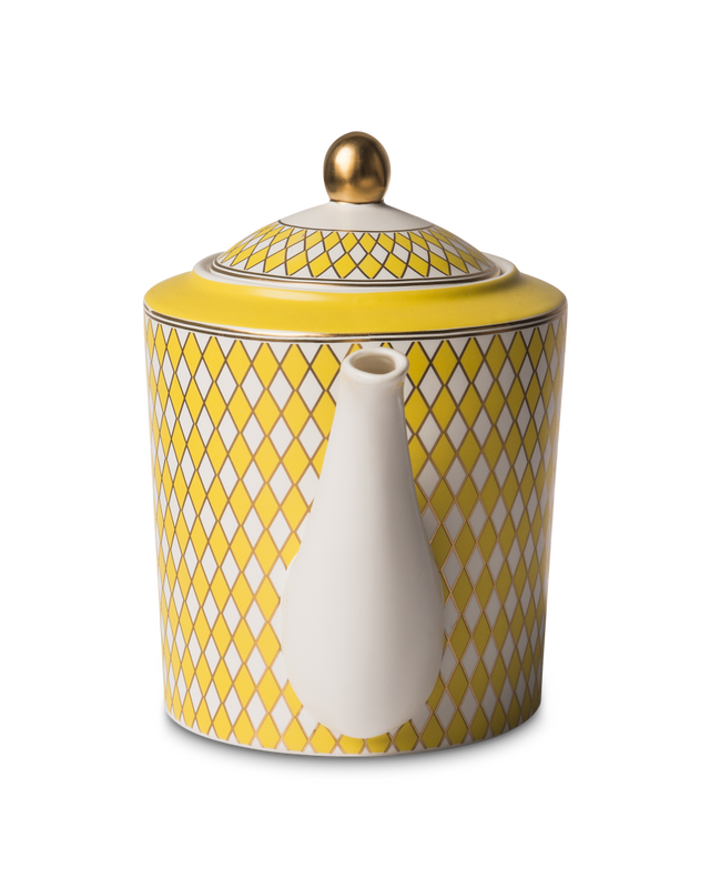 Chess Teapot Yellow