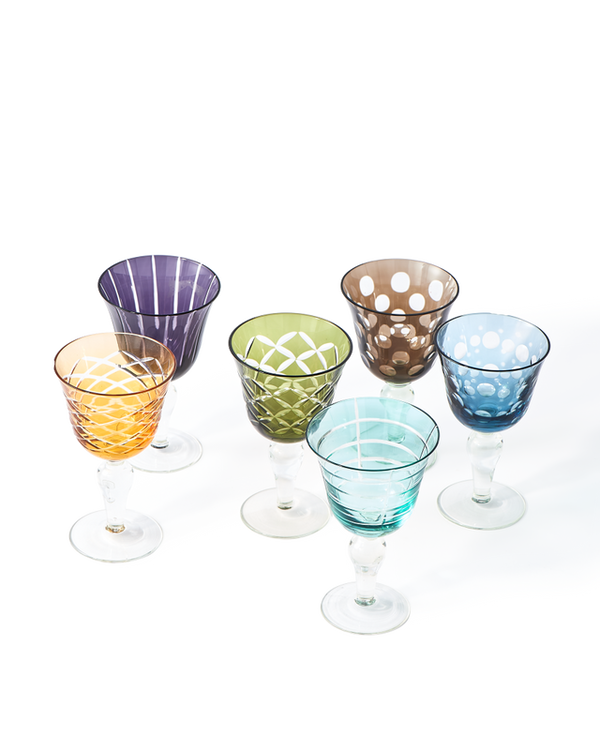 Cuttings Wine Glasses Multi-colour