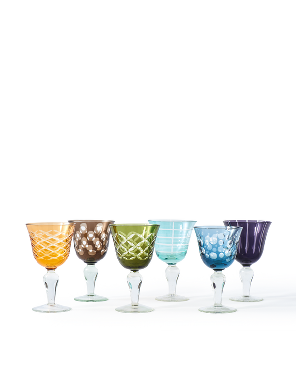 Cuttings Wine Glasses Multi-colour