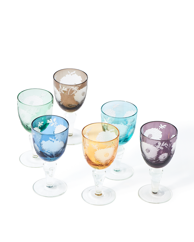 Peony Wine Glasses Multi-color