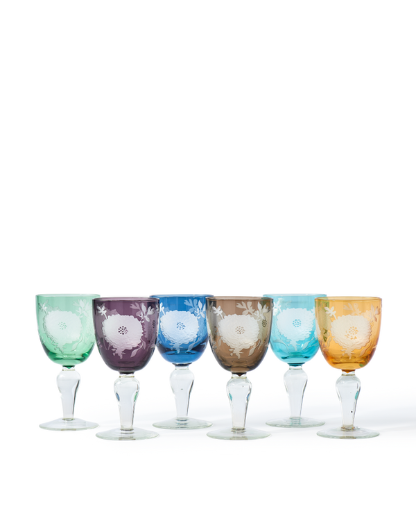 Peony Wine Glasses Multi-color