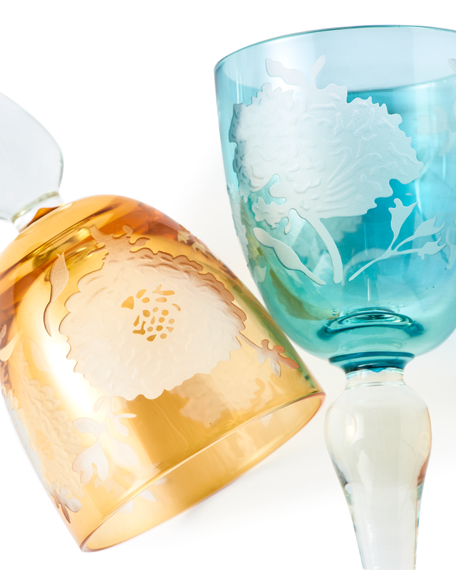 Peony Wine Glasses Multi-color