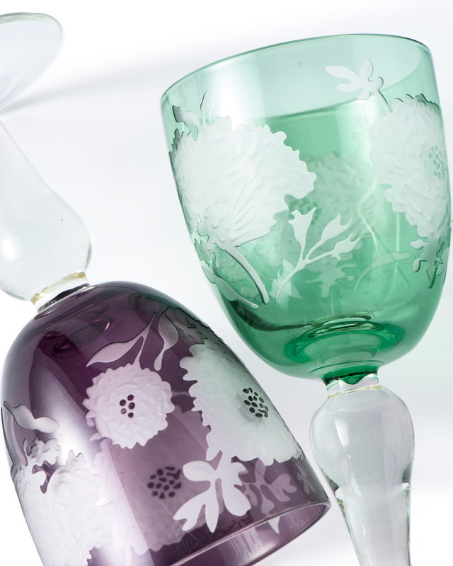 Peony Wine Glasses Multi-color