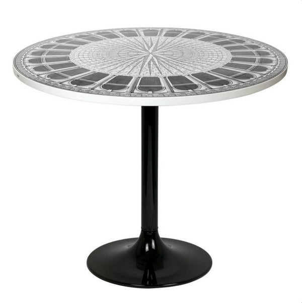 Table diam 100 Archittetura blk/ wht stem base H 70 cm