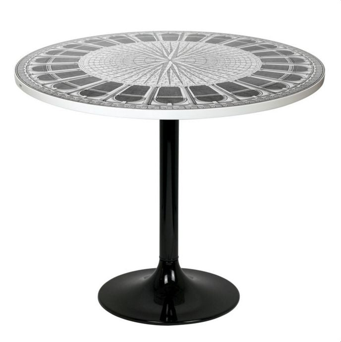 Table diam 100 Archittetura blk/ wht stem base H 70 cm