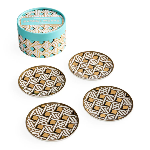 BASKETWEAVE COASTER SET - SET OF 4