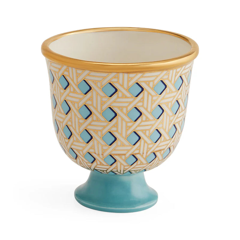 BASKETWEAVE PEDESTAL BOWL - 34681