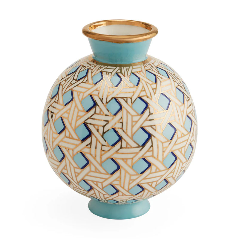 BASKETWEAVE ROUND VASE - 34682