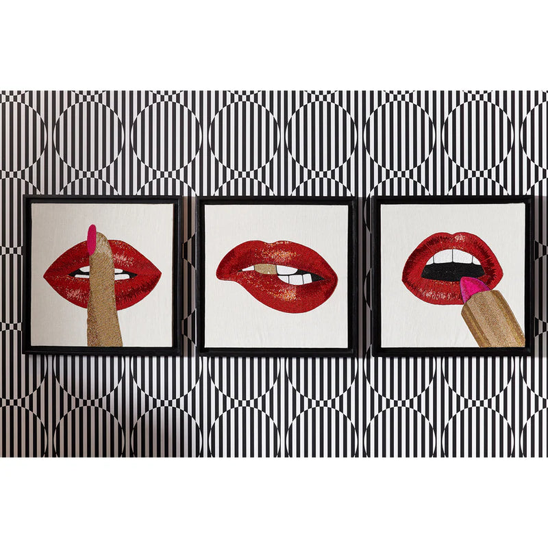 LIPSTICK BEADED WALL ART MULTI