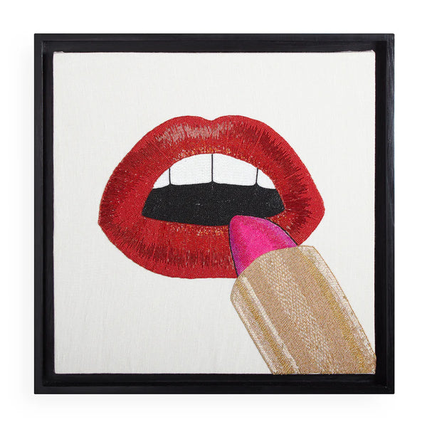 LIPSTICK BEADED WALL ART MULTI