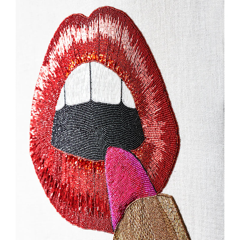 LIPSTICK BEADED WALL ART MULTI