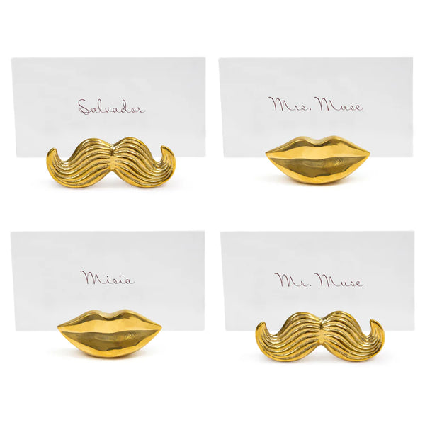 MR. & MRS. MUSE BRASS PLACE CARD HOLDERS - SET OF 4