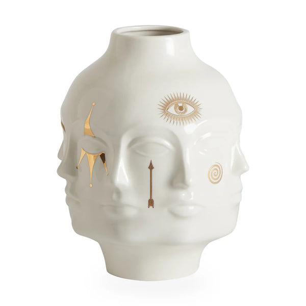 GILDED LARGE DORA MAAR VASE WHITE/GOLD