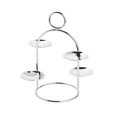 Petites Fours Stand, 4 Small Dishes Elite S/Steel