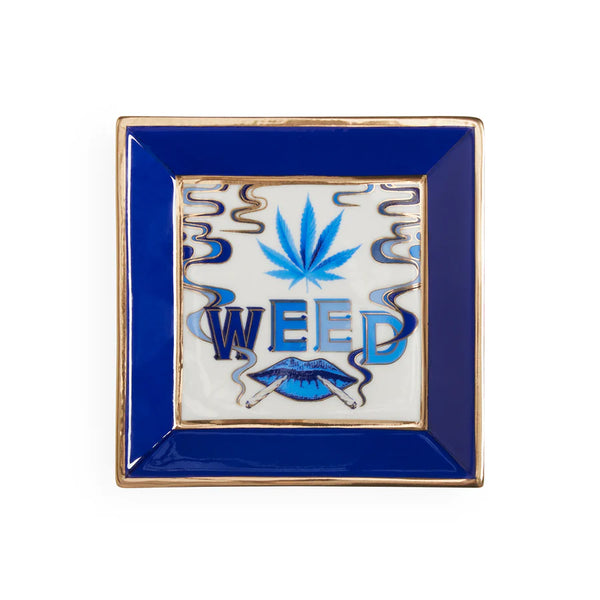 DRUGGIST WEED SQUARE TRAY BLUE MULTI