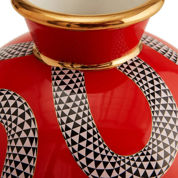EDEN ROUND VASE - RED