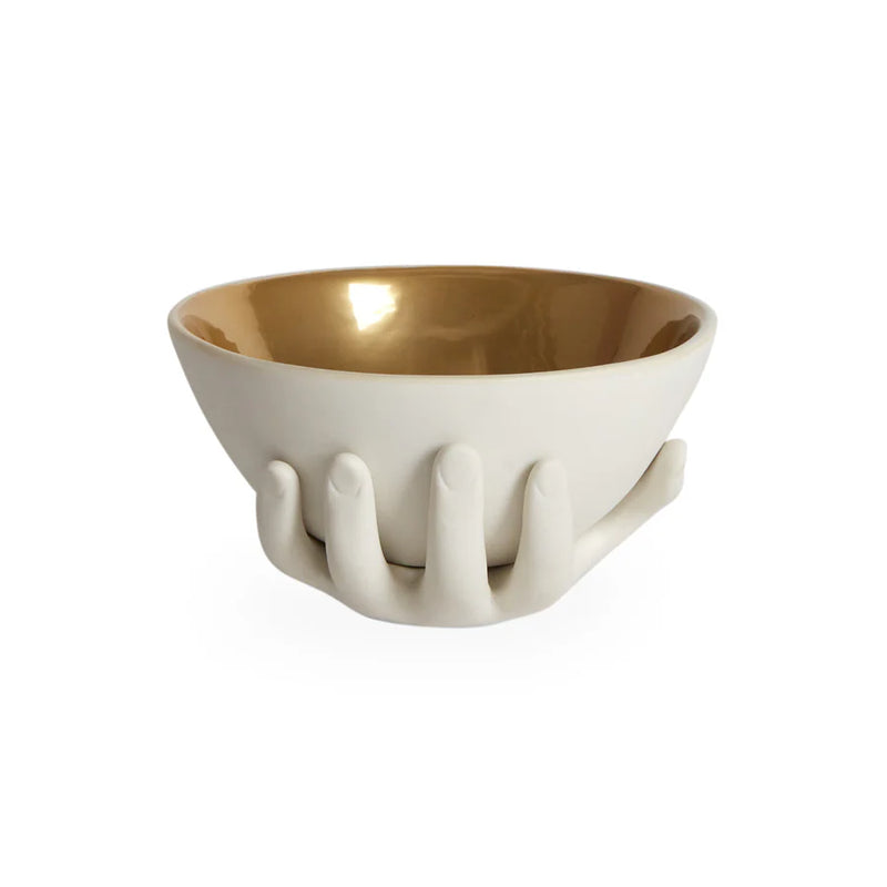 EVE ACCENT BOWL WHITE/GOLD