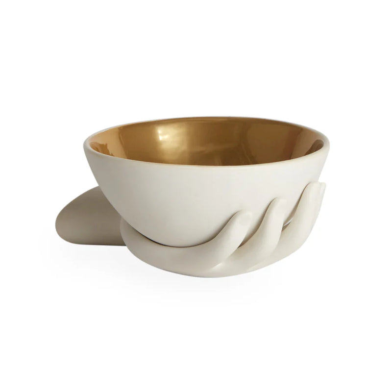 EVE ACCENT BOWL WHITE/GOLD