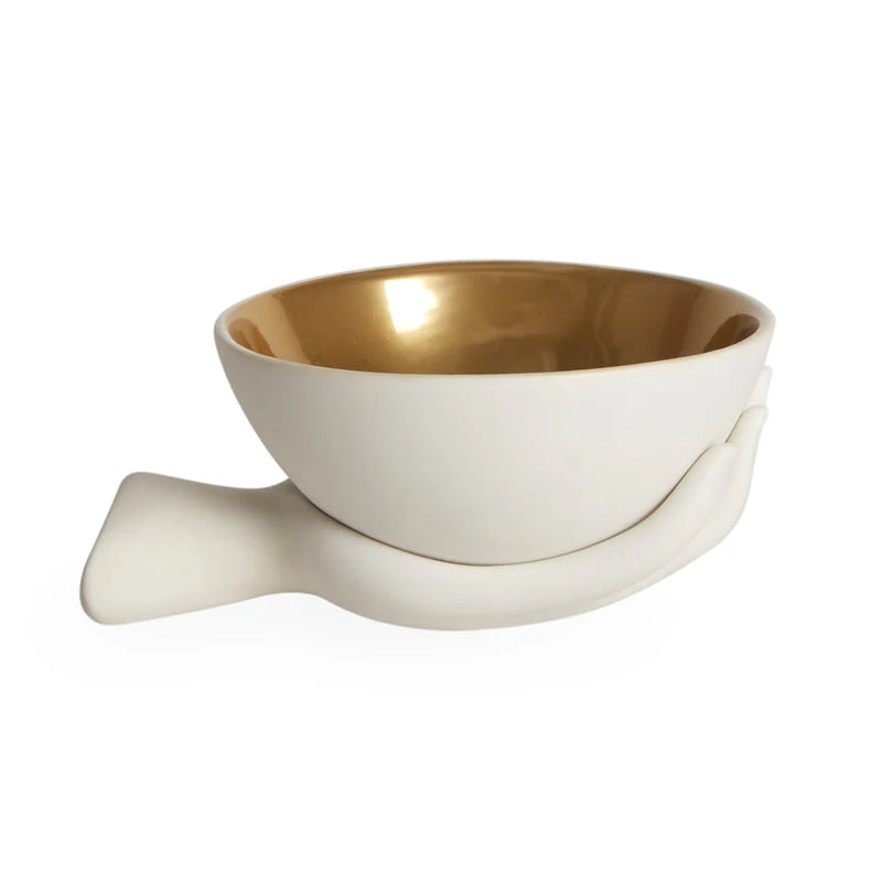 EVE ACCENT BOWL WHITE/GOLD