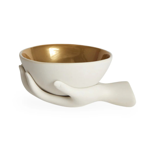 EVE ACCENT BOWL WHITE/GOLD