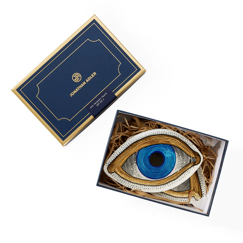 EYE TRINKET TRAYS - SET OF 2 WHITE