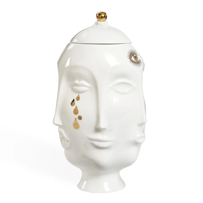 GILDED MUSE FRIDA VASE WHITE/GOLD