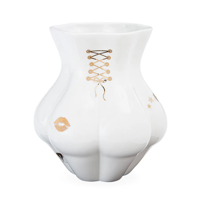 GILDED MUSE KIKI'S DERRIERE VASE WHITE/GOLD