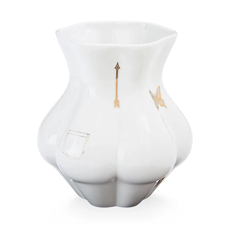 GILDED MUSE KIKI'S DERRIERE VASE WHITE/GOLD