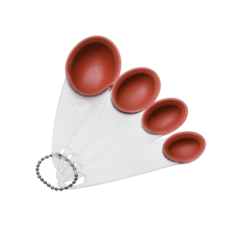 Set 4 Measuring Cups Silicone Red