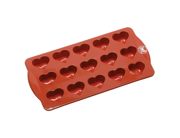 Ice Molds 15 Hearts Silicone Red