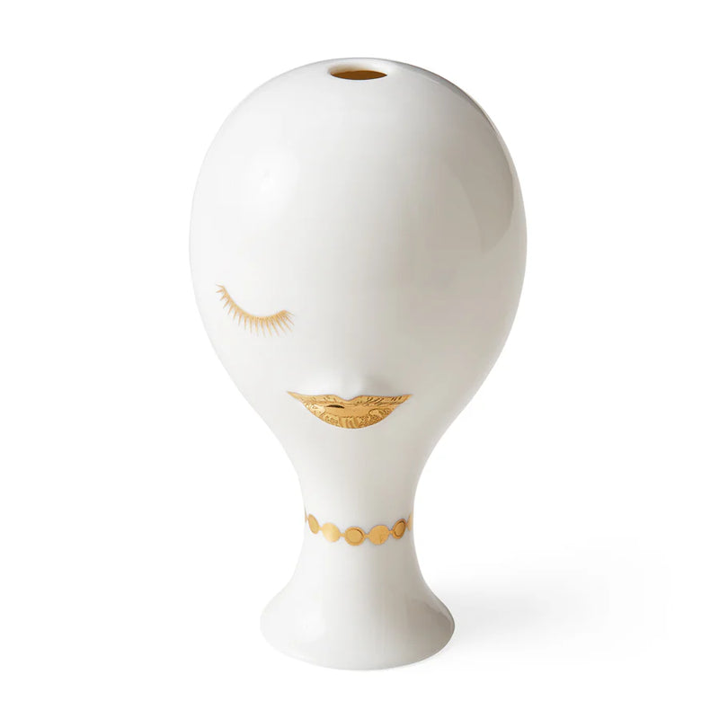 GILDED MUSE MISIA VASE - 31677 WHITE/GOLD