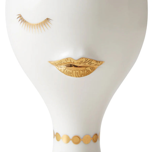 GILDED MUSE MISIA VASE - 31677 WHITE/GOLD