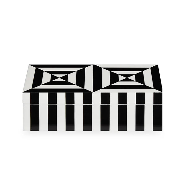 OP ART LACQUER BOX BLACK/WHITE