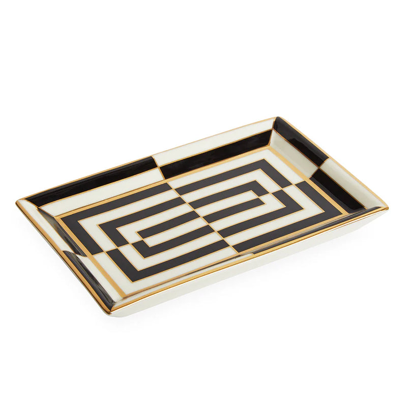 OP ART RECTANGLE TRAY BLACK/WHITE