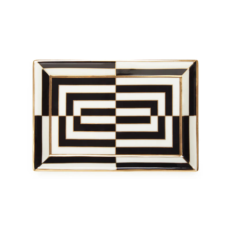 OP ART RECTANGLE TRAY BLACK/WHITE