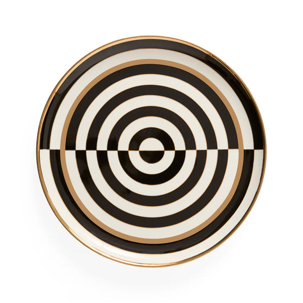 OP ART ROUND SERVING TRAY