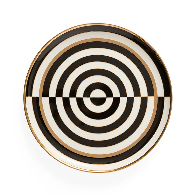 OP ART ROUND SERVING TRAY