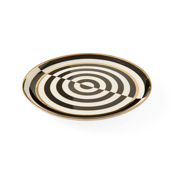 OP ART ROUND SERVING TRAY